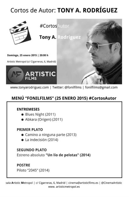 Flyer de proyección de algunos de mis trabajos. (2015)